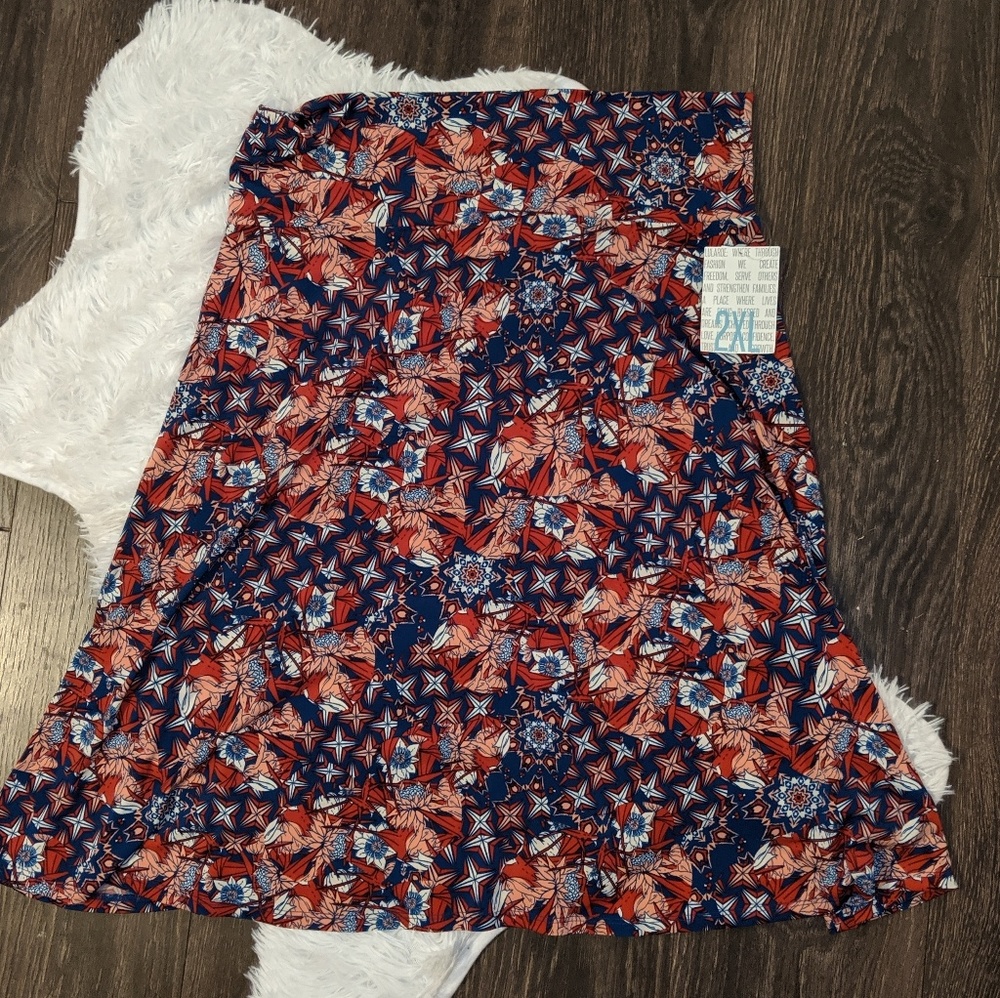 LuLaRoe Azure Skirt, 2X, silky